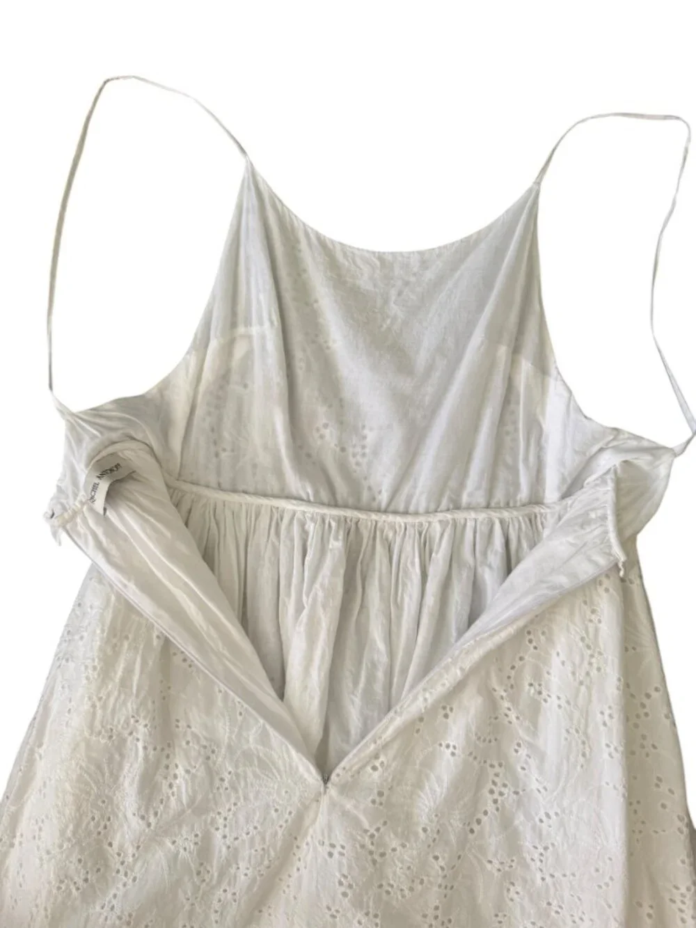 Rachel Antonoff White Eyelet Princess Dress Midi-Cotton- Size 6- MSRP $299